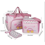 4-piece Set Baby Diaper Bag with Diaper Changing Pad Travel Portable Mommy Bag Baby Bottle Cover Baby Essentials Storage Bags