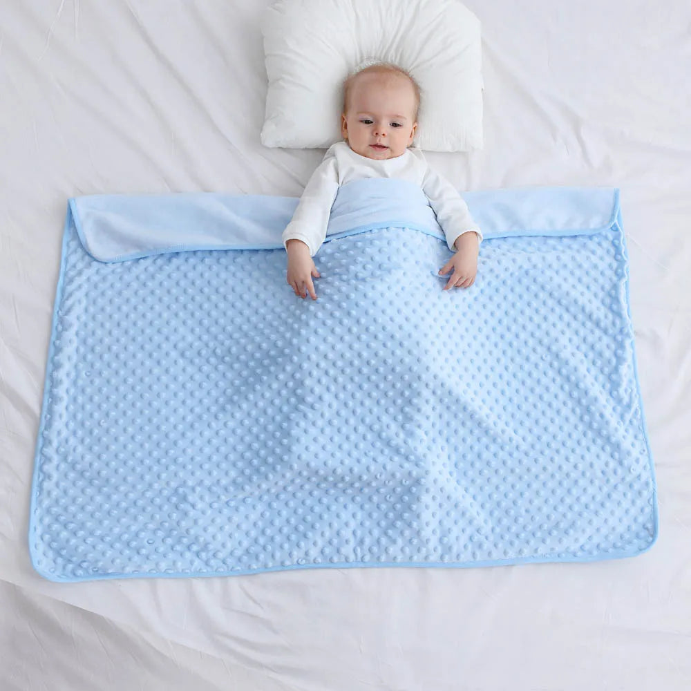 Baby Blanket & Swaddling Thermal Soft Fleece Blanket Winter Solid Bedding Set Cotton Quilt Infant Bedding Swaddle Newborn