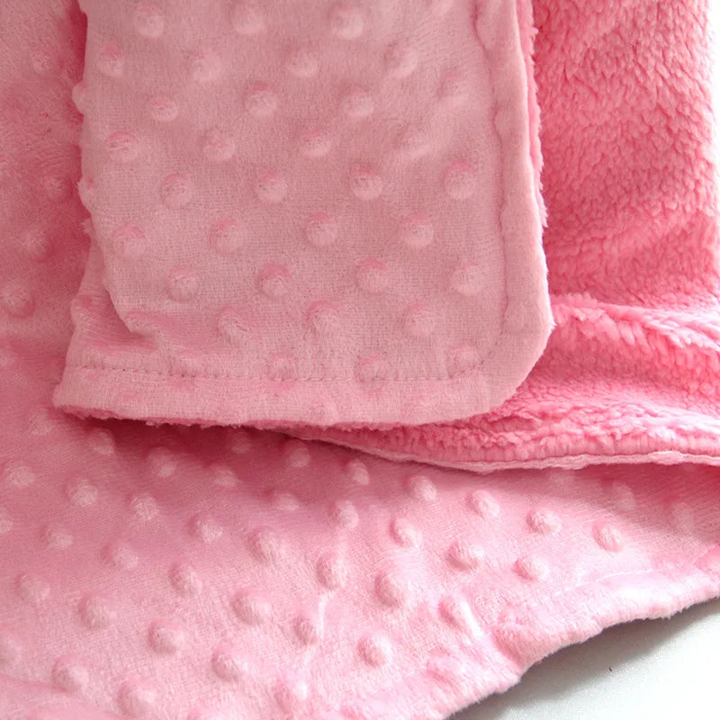 Baby Blanket & Swaddling Thermal Soft Fleece Blanket Winter Solid Bedding Set Cotton Quilt Infant Bedding Swaddle Newborn