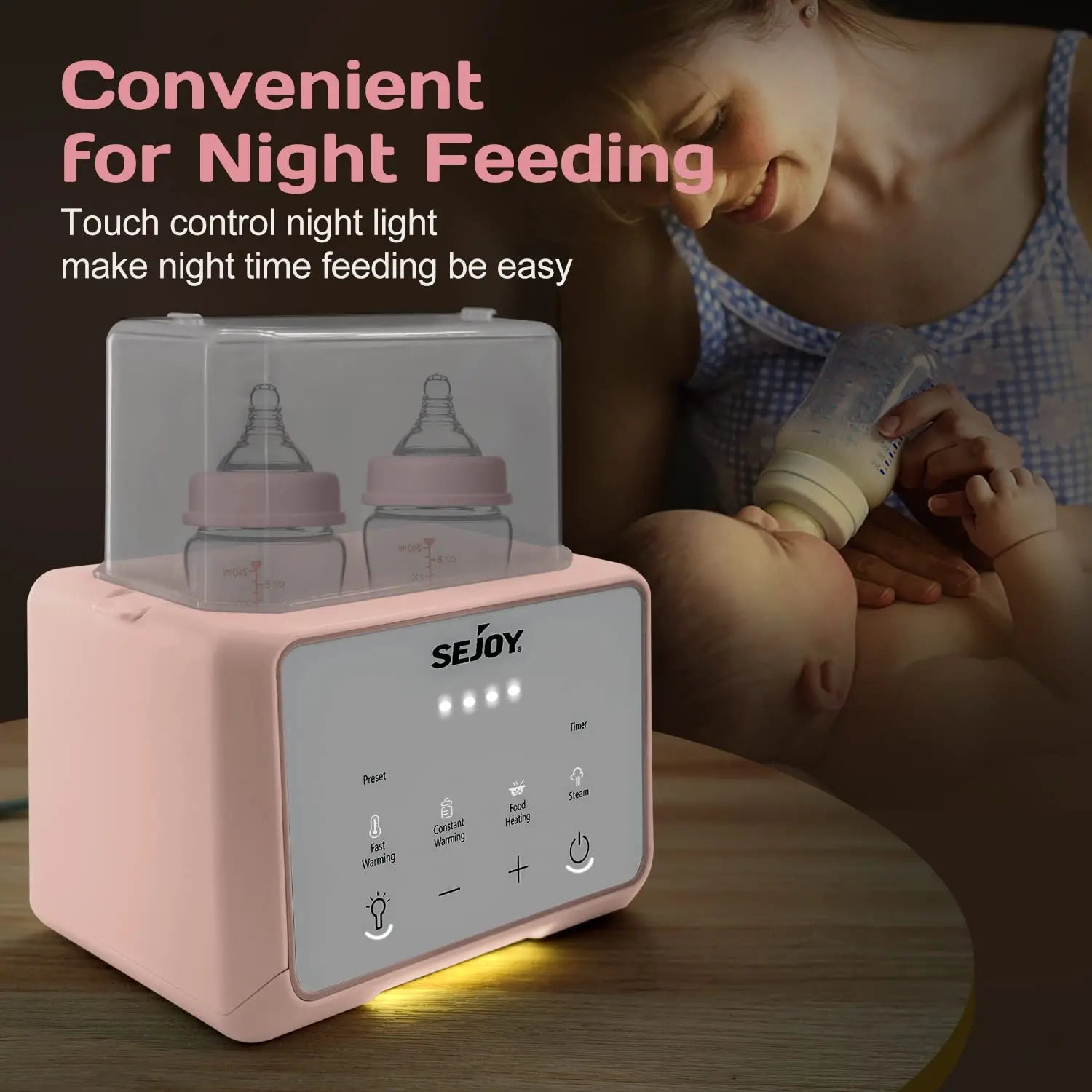 SEJOY Bottle Warmer, 6 in 1,breastmilk and Formula Milk Warmer, Baby Food Heating, Baby Water Warmer, Breast Feeding Essentials