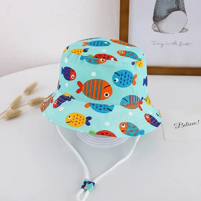 New Panama Summer Baby Girls Hat Beach Sun Cap Travel Boys Fisherman Cap Outdoor Children Bucket Hats Cotton Toddler Baby Hats