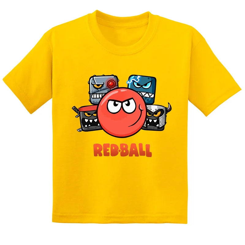 Hot Sale Red Ball 4 Print Cartoon Kids T-shirt Funny Baby Boys Girls Clothes Summer Fashion Children Cotton Short Sleeve T shirt