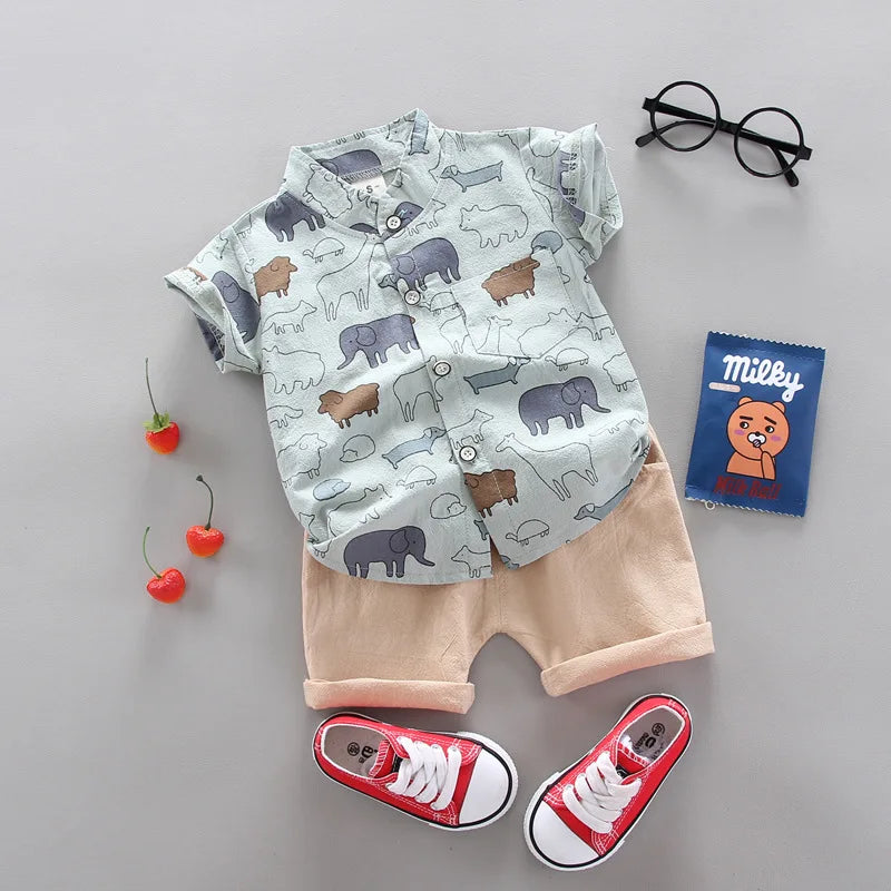 Fashion Baby Boy's Suit Summer Casual Clothes Set Top Shorts 2PCS Baby Clothing Set For Boys Infant Suits Kids Clothes