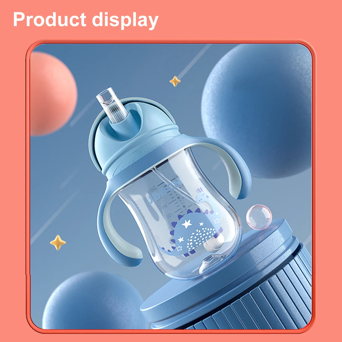 1PC Baby bottle 1-3-2 Over the age of large capacity drop resistant with straw handle brand bottle drinking water