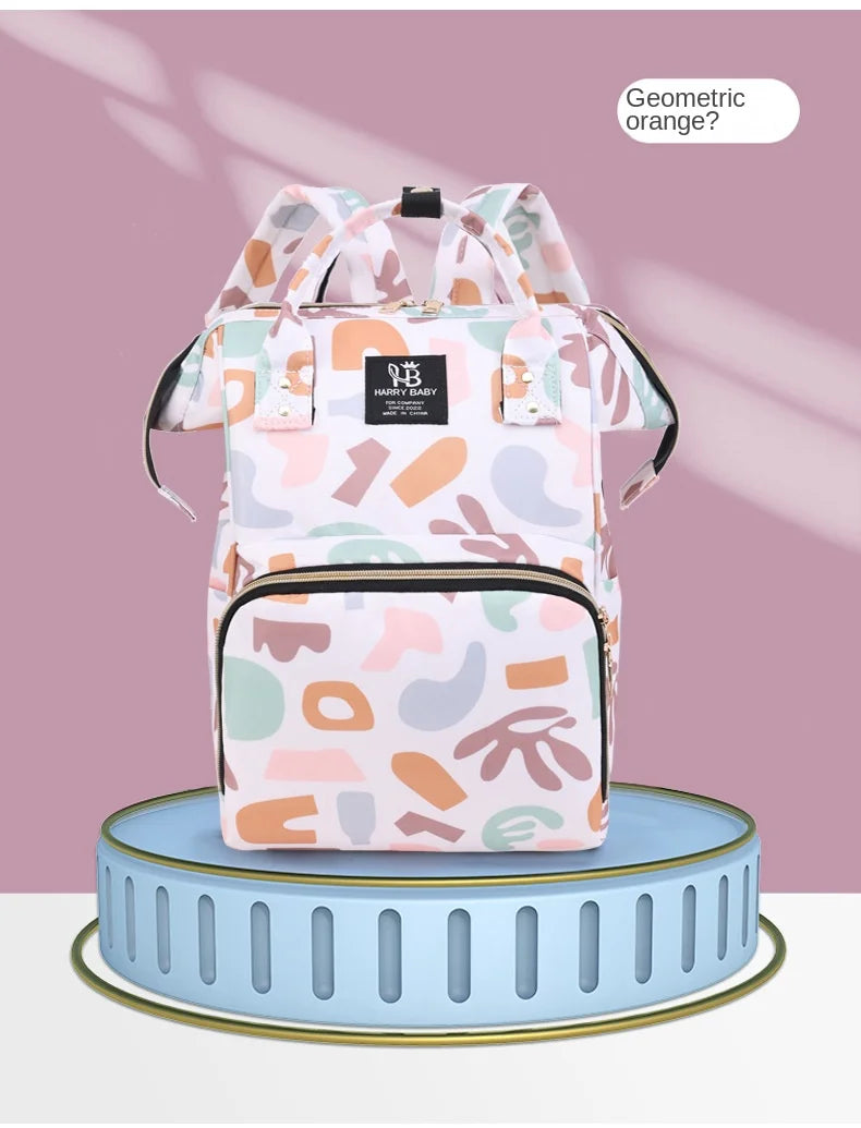 Fashion Print Nappy Backpack Bag Mummy Large Capacity Bag Mom Baby Multi-function Outdoor Travel Diaper Bags for Baby Care Stuff