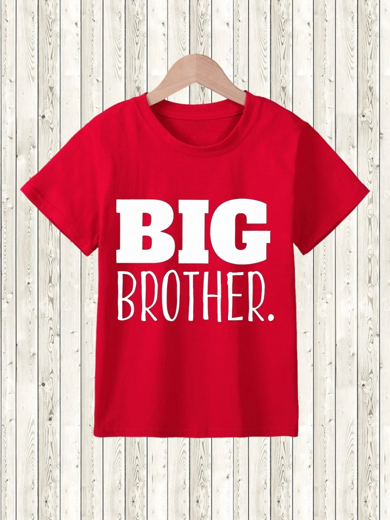 BIG BROTHER Letter  Print  T-Shirts  For Boys - Cool , Lightweight And Comfy Summer Clothes2024 new kids Breathab lStreetwear e