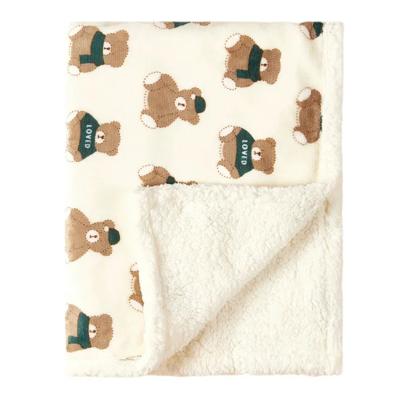 Winter Baby Blanket Baby Swaddle Wrap Flannel Lamb Fleece Warm Quilt for Newborn Bedding Soft Baby Stroller Blanket Manta Bebe