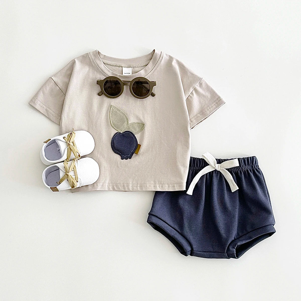 New Summer Baby Clothes Set Infant Toddler Fruit Lemon Print Round Neck T-shirt+Shorts Newborn Boys Girls Outfit Set 2PCS