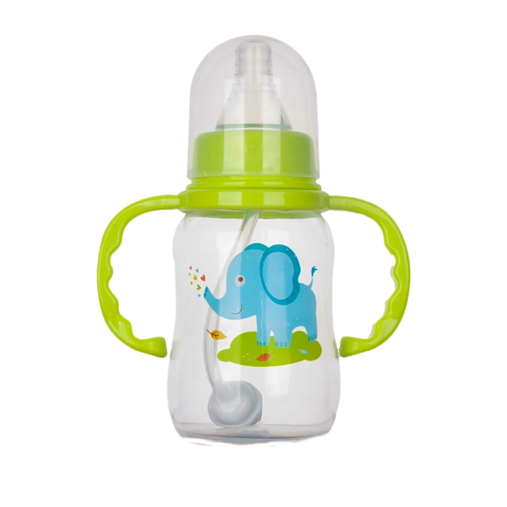 240ml newborn cartoon bottle, BPA-free, cartoon shape baby PP bottle, drop-proof and leak-proof baby feeding bottle