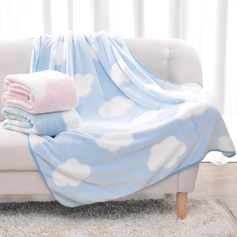 Baby Blankets Newborn 3D Clouds Print Flannel Baby Blanket Baby Boy Girl Swaddle Wrap Infant Stroller Cover Kids Bedding Blanket