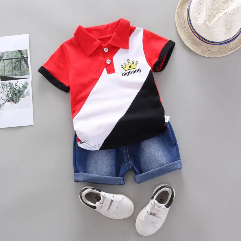 Summer Cool Pattern Children Kid's Sport Suit Baby Little Boy's Clothing Set Toddler Boys Formal Clothes Sets For 0.3-4Y