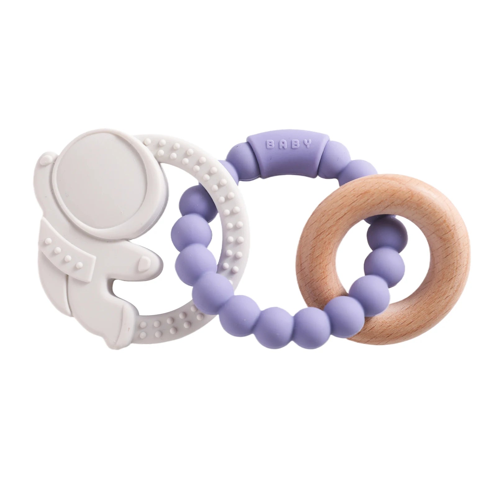 1pc Silicone Teether,Food Grade Baby 0-12 Toys,ToddlersTeething Ring Sensory Toys,Silicone Planet Teether Bracelet Accessories