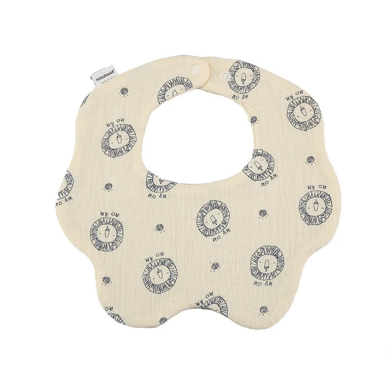 Baby Bibs Cotton Newborn Waterproof Burp Cloths Adjustable Infant Girls and Boys Cute Cartoon Print Bib Baby Feeding Accessories