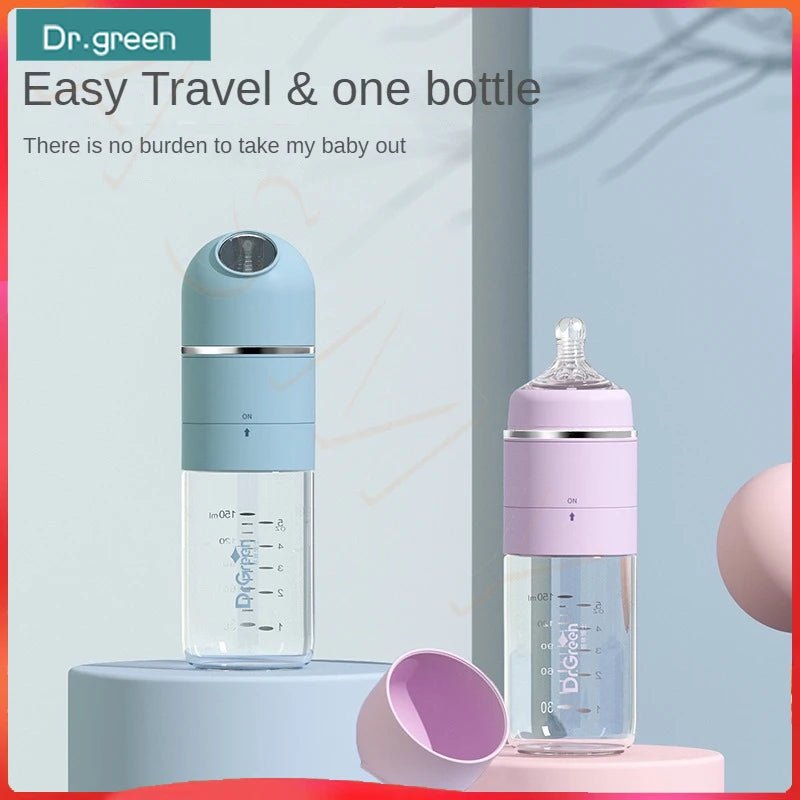 Dr.Green 4S Newborn Baby Bottle Wide Mouth Bottle Glass 150mL/240mL Sealed isolation Fast milk filling RemovableWashable Bottles