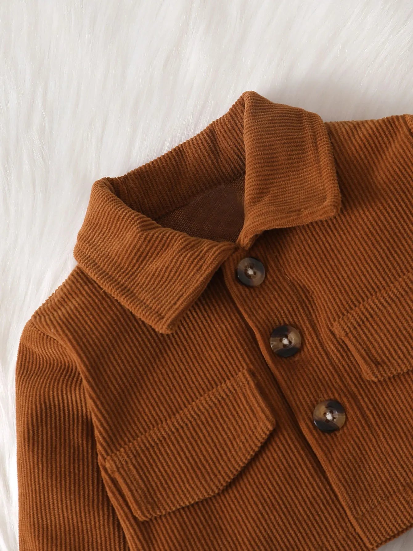 0-2-year-old newborn baby girls autumn and winter brown long-sleeved cardigan lapel jacket bow pants fashion suit