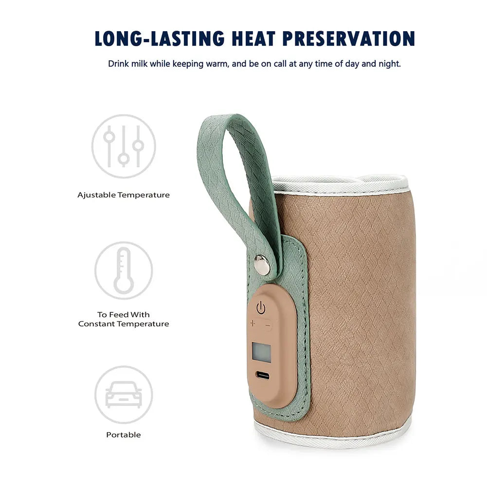 Digital Display Baby Milk Bottle Thermal Bag Milk Water Warmer USB Powered Portable Baby Milk Heat Keeper for Car Outdoor Travel