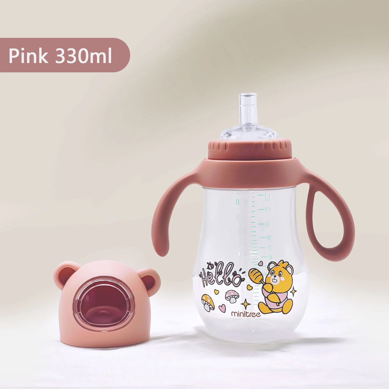 330ml large-capacity children's straw cup, water cup, baby learning cup, portable cartoon shape, beverage cup