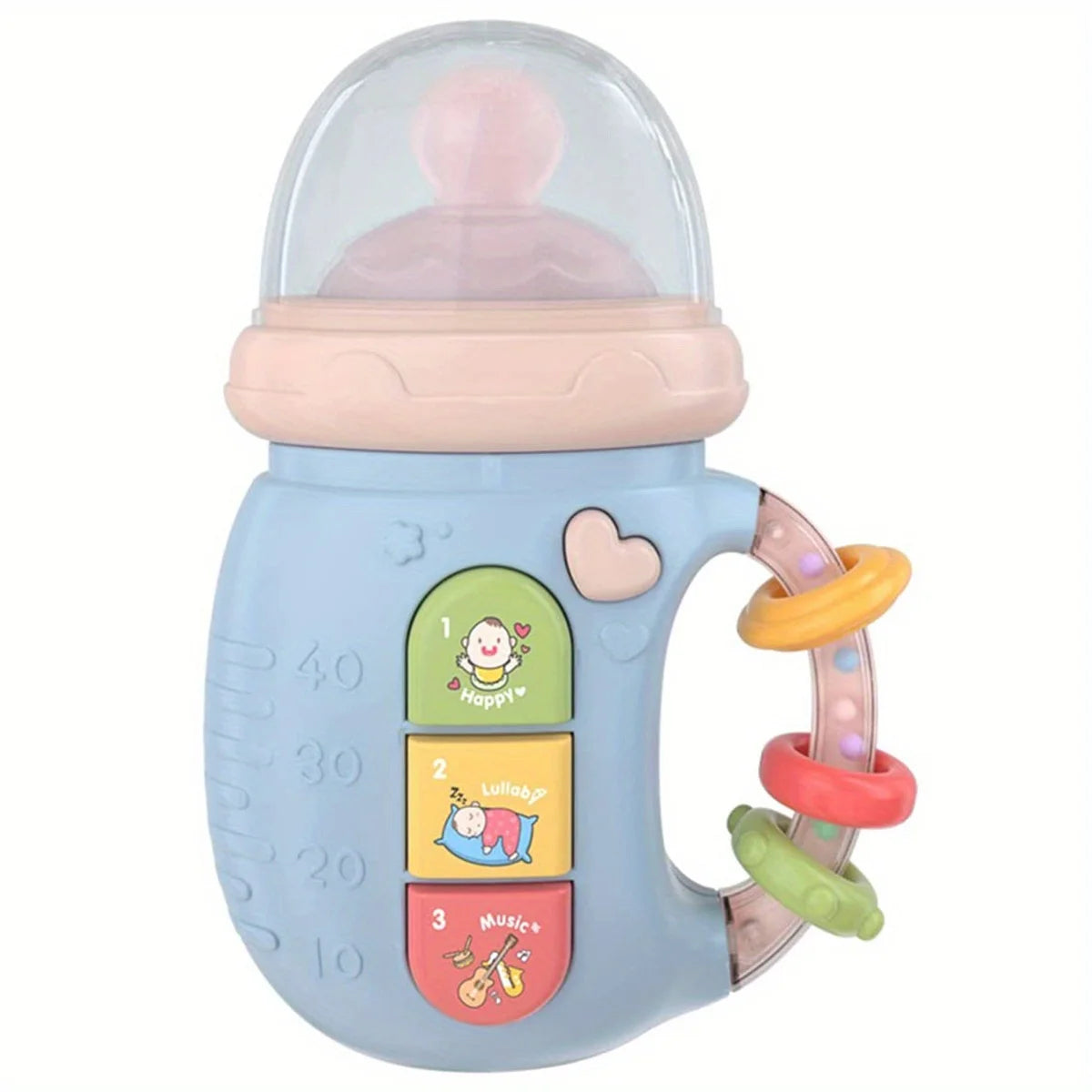 Dr.isla Baby Musical Feeding Bottle Pacifier Newborn Soft Teether Rattles Educational Toy 0-12M Soothing Vocal Music