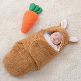 2024 Autumn Winter Infant Toddler Thicken Cashmere Receiving Blankets 0-6M Newborn Sleeping Bag Swaddling Kids Accessories