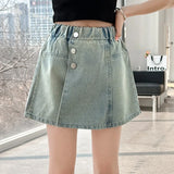 Girls Denim Shorts 2024 New Summer Thin Culottes for Children Korean Version Children Short Skirt Hot Pants