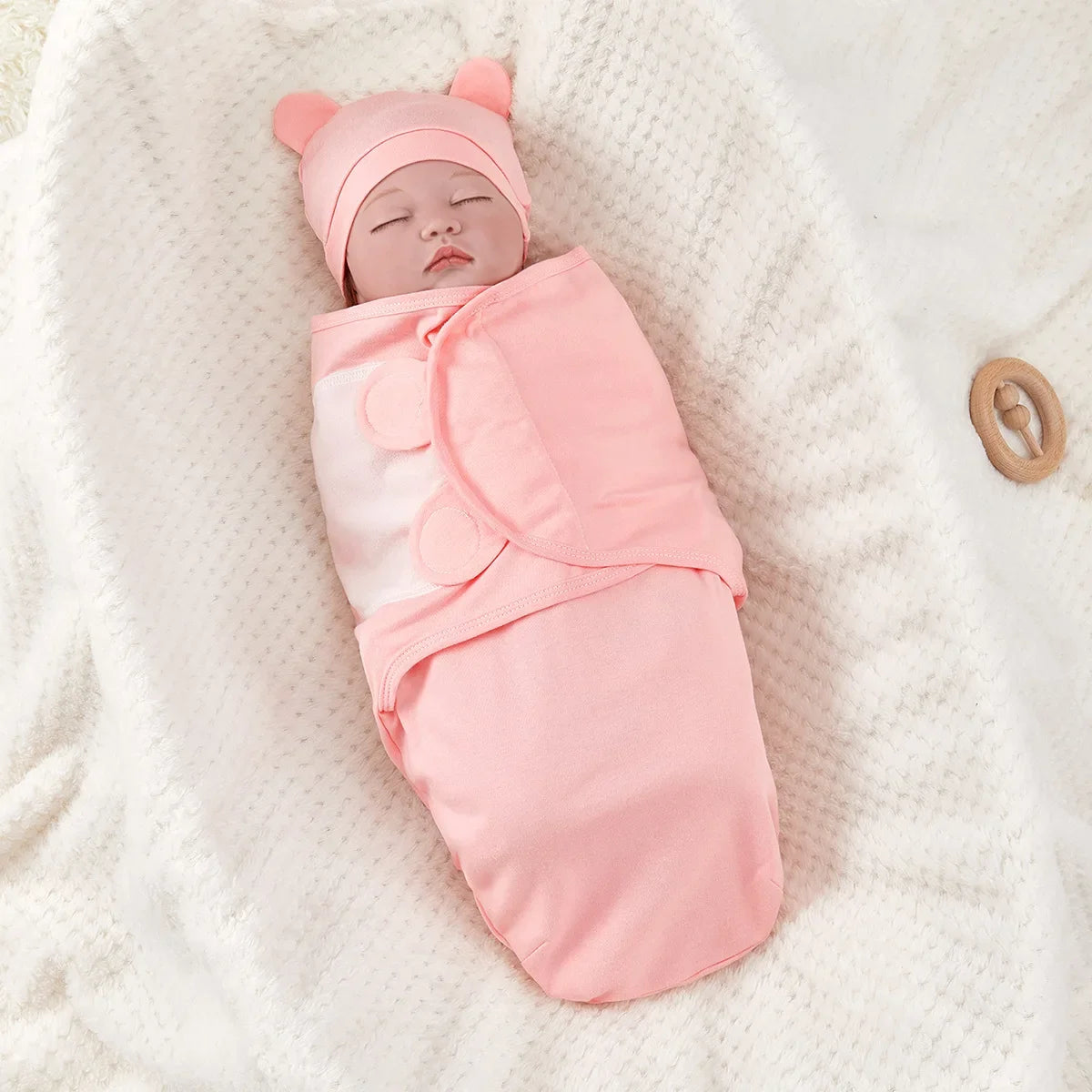 Baby Anti-shock Swaddle Cotton Printed Wrap Spring/Summer Baby Wrap Two-piece Baby Anti-kick Blanket Suitable for 0-3 Months