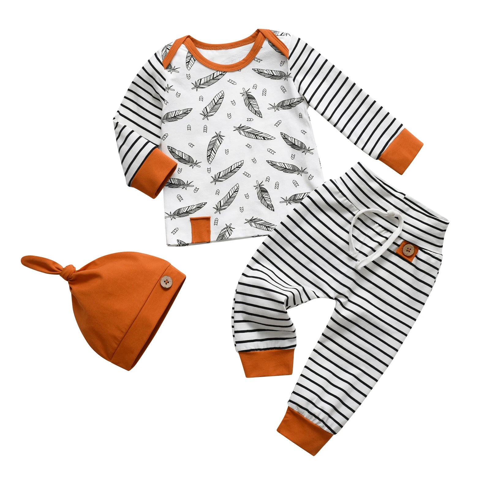 Kukitty Newborn Baby Boy Clothing Toddler Boy Clothes New Print Long Sleeve Tops Pants 3pcs Sets Baby Spring Infants Outfit