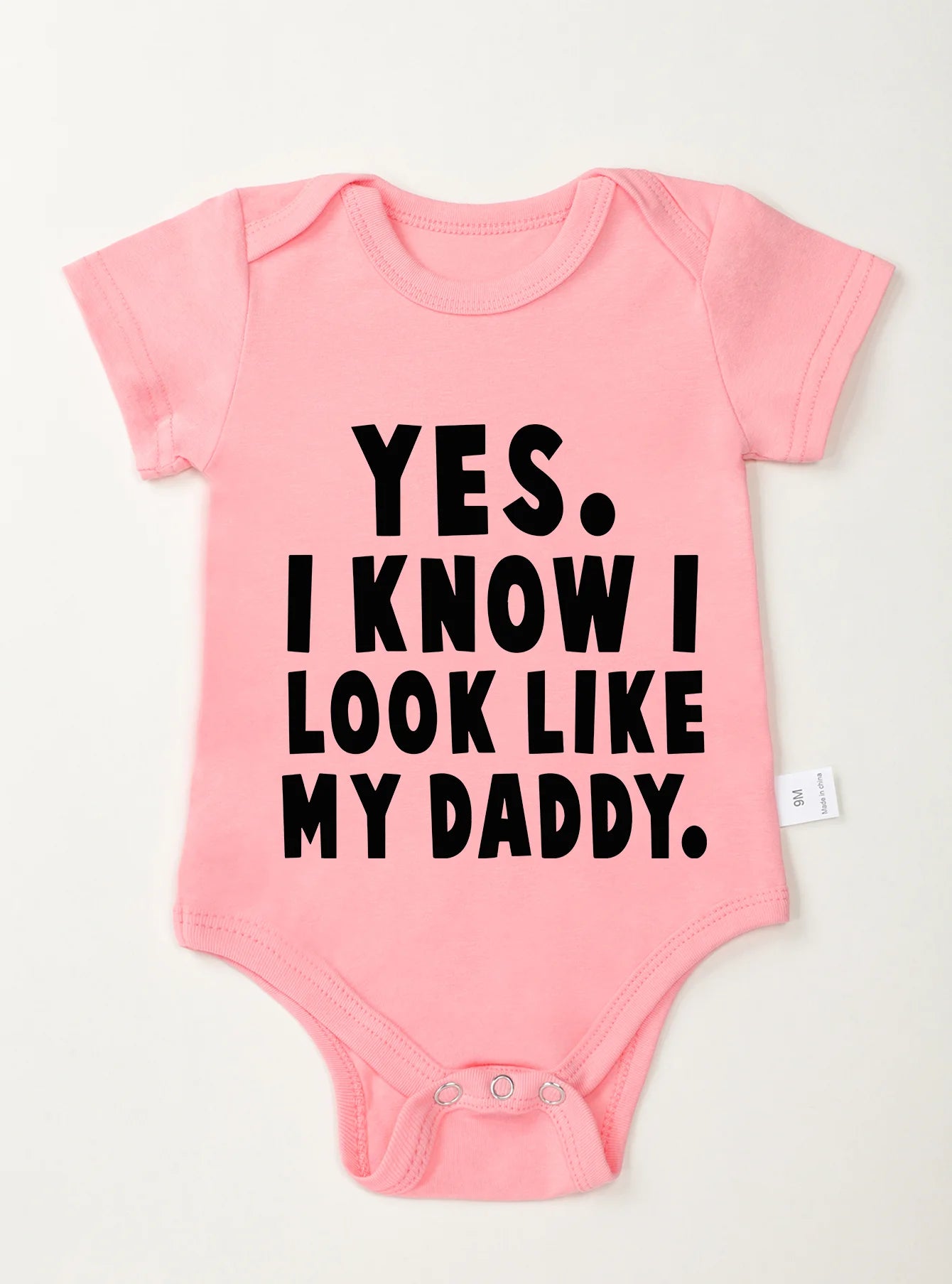 Short Sleeve Toddler Romper Infant Jumpsuit Newborn Baby Girl Boy Clothes Bodysuit Yes I Know Look Like My Daddy Print Onesie