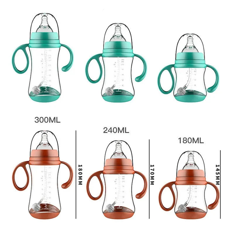 Anti-Choke Baby Bottle With Grip Wide-Caliber Feeding Bottles fpr Newborn Dring Cup Dual Use Infant Milk Water Drinking Bottle