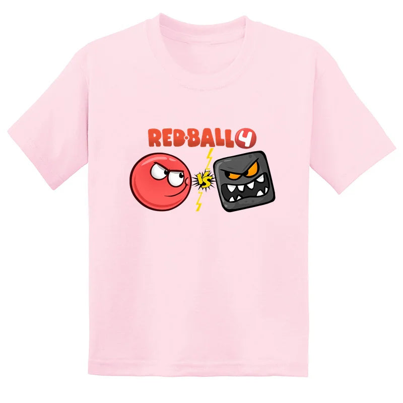 Hot Sale Red Ball 4 Print Cartoon Kids T-shirt Funny Baby Boys Girls Clothes Summer Fashion Children Cotton Short Sleeve T shirt