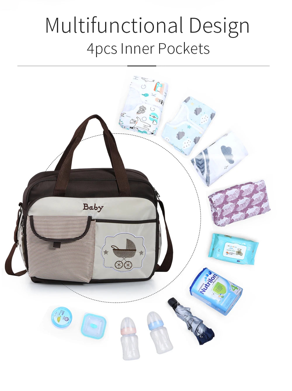 New Mommy Changing Bag Lovely Multicolored Baby Diaper Bag Large Capacity Fashion Mother's Maternity Bag Baby Stroller Nappy Bag