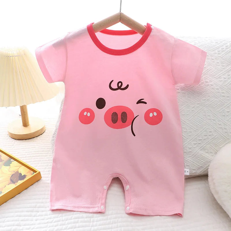 2024 Infant Toddler Crawling Clothes Cotton Summer Boys Girls Thin Male Baby Female Short-sleeved Romper suit Children's Onesie