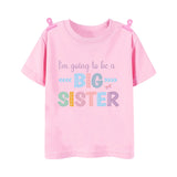 I'm Going To Be A Big Sister Printed Girls Shirt Tee Pregnancy Announcement Kids T-shirt Child Summer Short Sleeve Clothes Tops