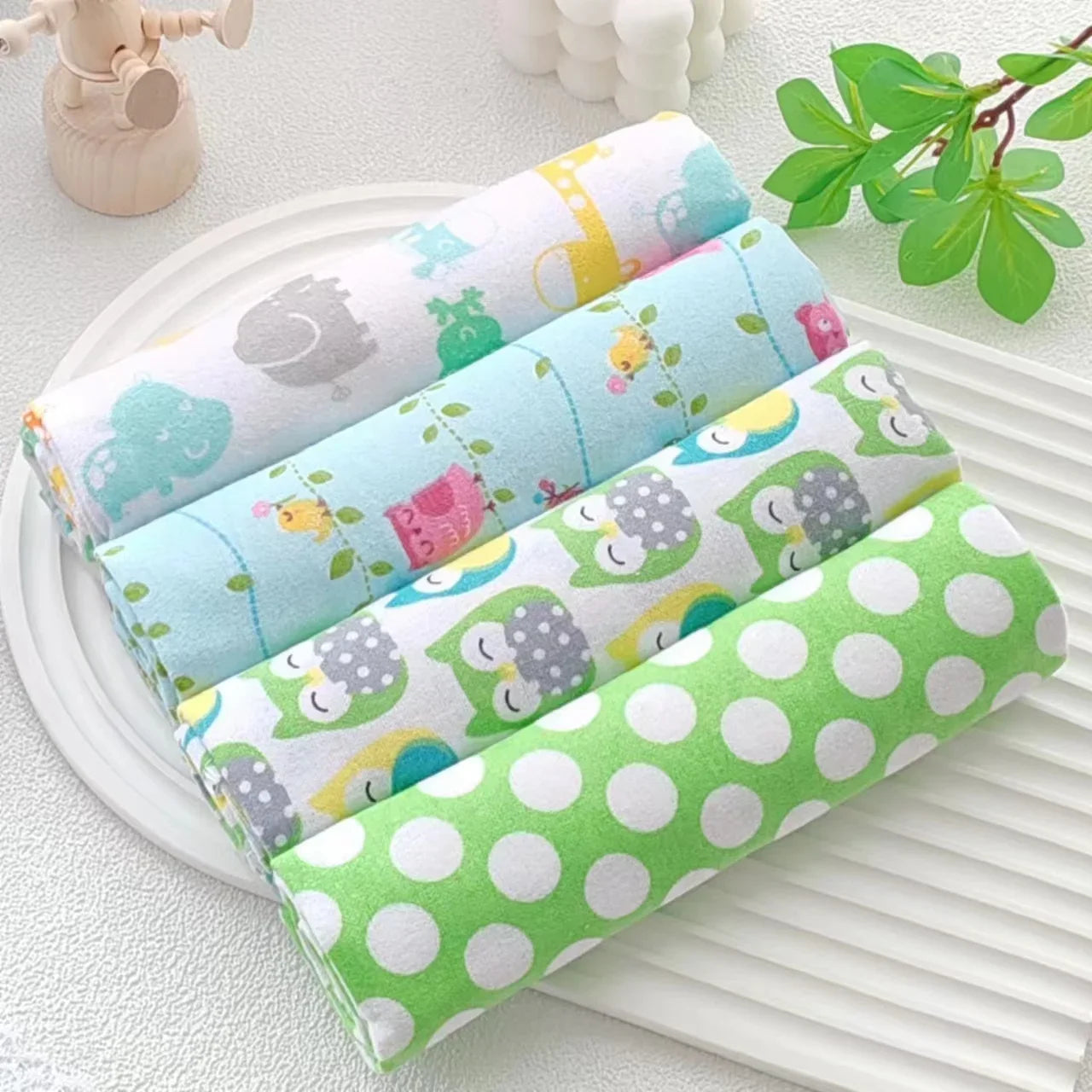 4pcs/pack 100% Cotton Receiving Baby Blanket Newborn 76x76cm Baby Bedsheet Supersoft Flannel Diapers New Born Blanket Swaddle