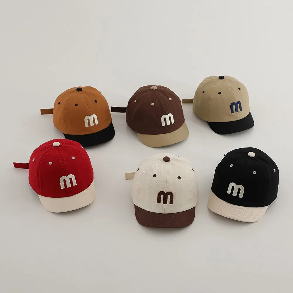 New Fashion Baby Letter Peaked Caps Kids Embroidery Baseball Cap Girl Sunscreen Hat Children Cotton Hip Hop Hats Boy Casual Hat