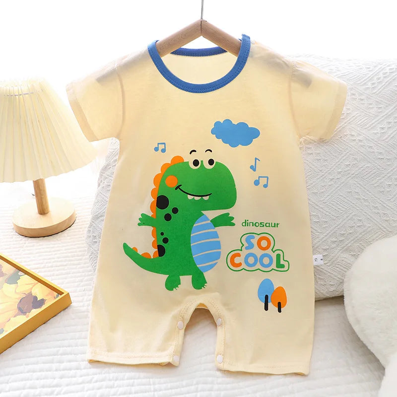 2024 Infant Toddler Crawling Clothes Cotton Summer Boys Girls Thin Male Baby Female Short-sleeved Romper suit Children's Onesie