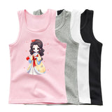 2024 Summer Girls Cute Cat Print  Vest Princess Girl Fashion Tank Top Kids Sleeveless T-shirt 3-14y