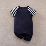 Summer Boys and Girls Cute Navigator Comfortable and Casual Cotton Short Sleeve Round Neck Baby Bodysuit