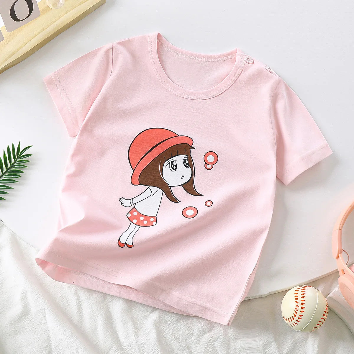 1-6T summer children kids boys and girls cartoon cotton short sleeve T shirt