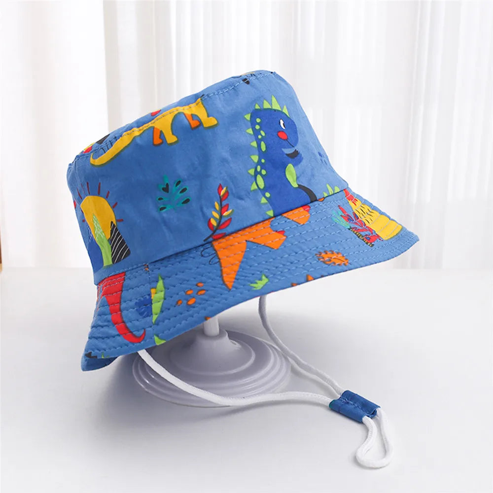 Summer Panama Baby Girls Hat Autumn Cartoon Boys Fisherman's Cap Beach Baby Sun Hat Outdoor UV Bucket Hat for Kids Toddler Visor