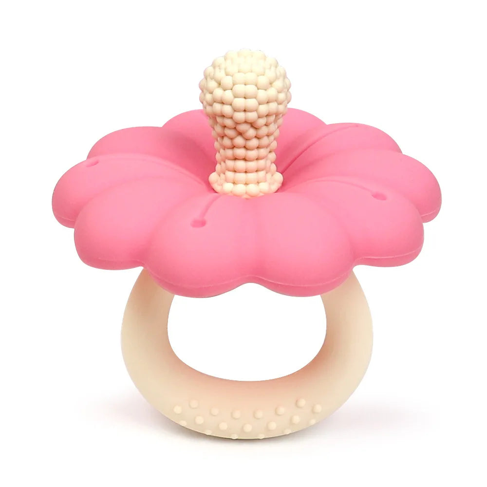 2024 hot sale Baby flower shape Teether silicone pacifier teether big size baby BPA free teether toy