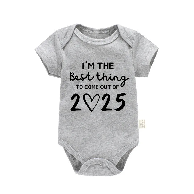 I'm the Best Thing 2025 Newborn Baby Clothes White Cotton Summer Bodysuits for Infants Short Sleeve Boys Girls Romper