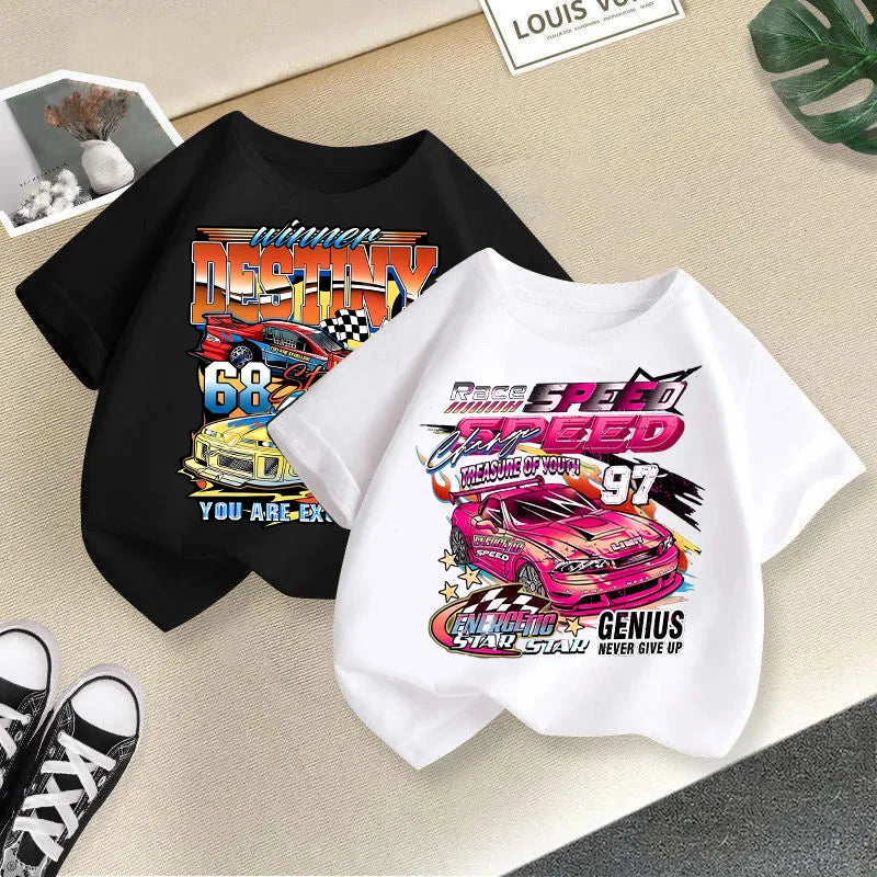 Boys and Girls Short-sleeved T-shirt Summer Wear 2024 New Children's Thin Summer Tops Boys Casual Style Half-sleeved 100-160