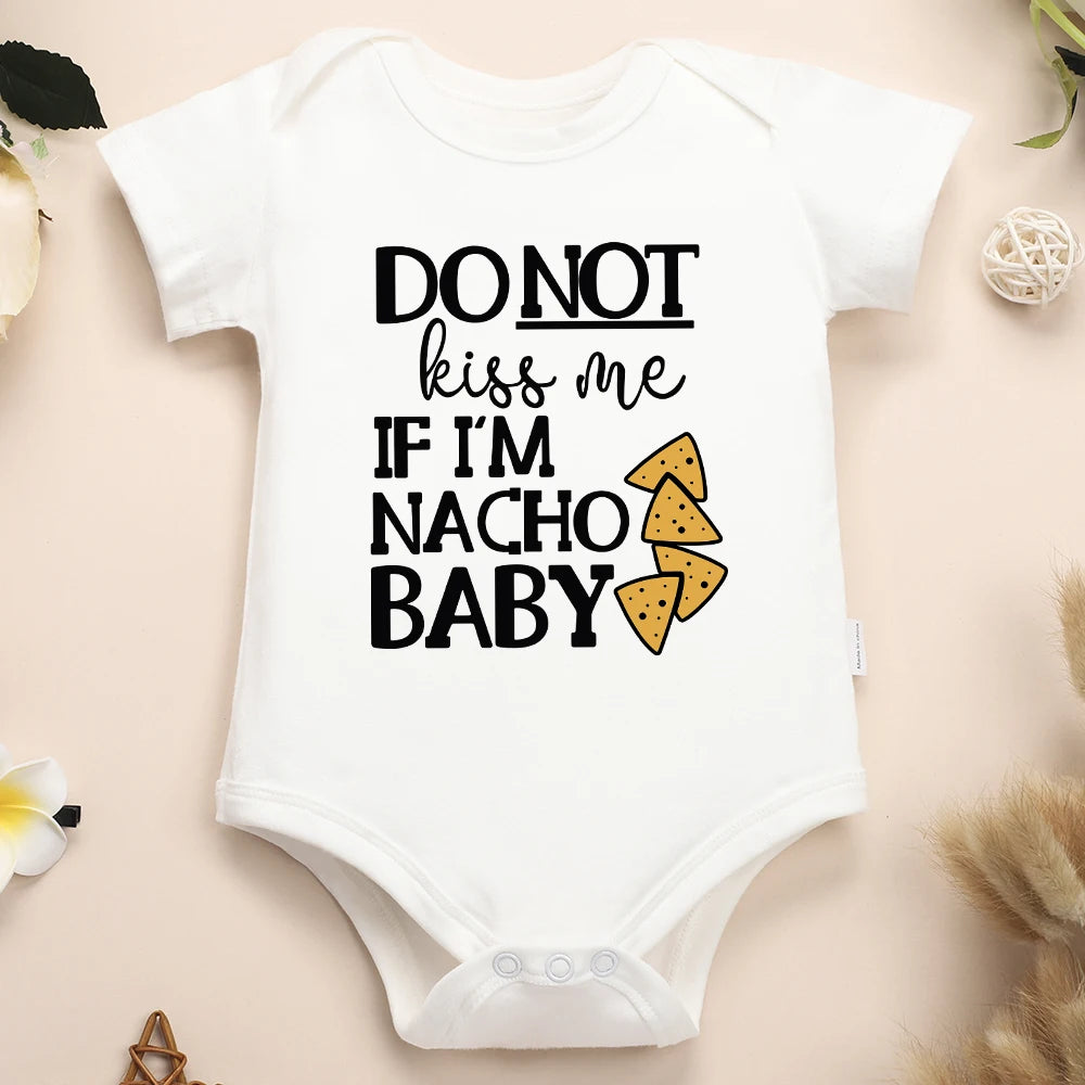 Nacho Baby Funny Newborn Boy Clothes American Style Cute Harajuku 100% Cotton Infant Girl Onesie Popular New Creative Bodysuit