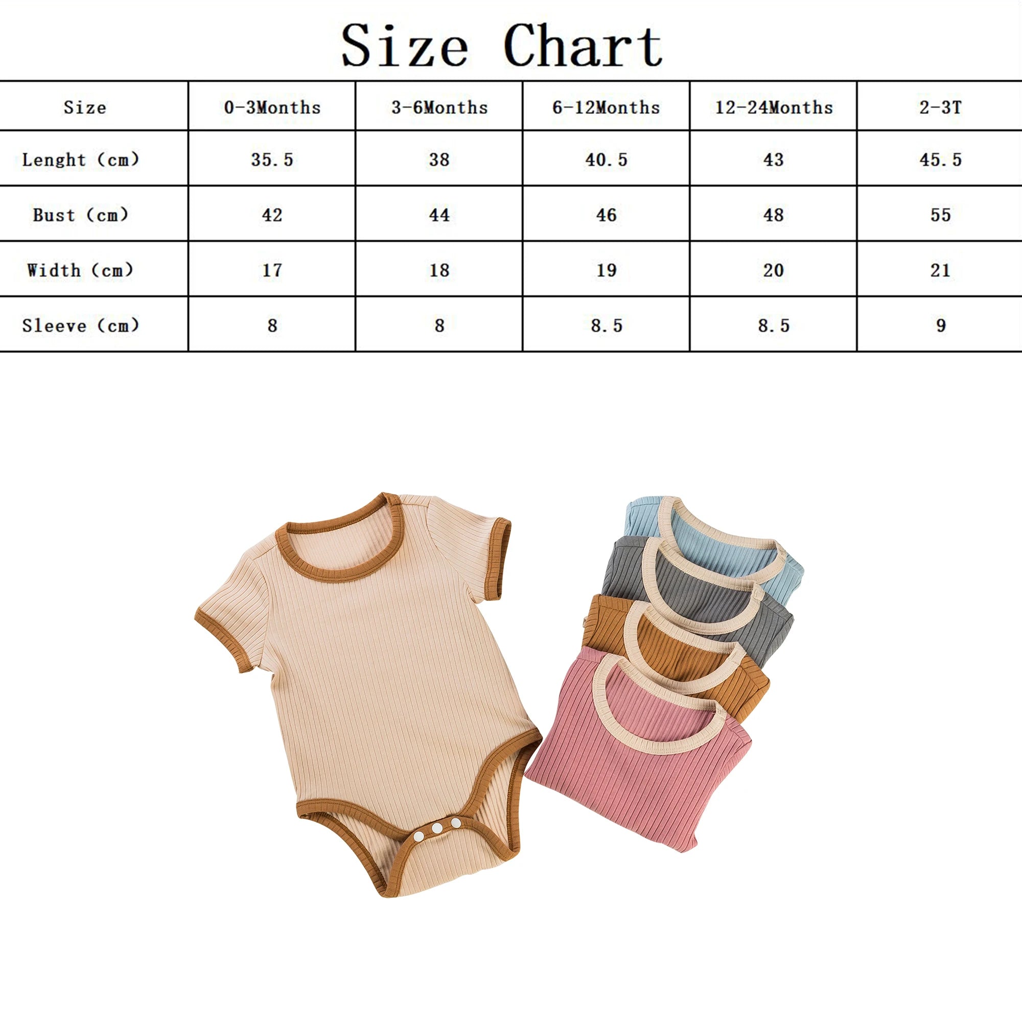 0-2 Years Babany bebe New Unisex Romper For Babies Clothes Short Sleeve Solid Color Splicing And Contrasting Colors Romper