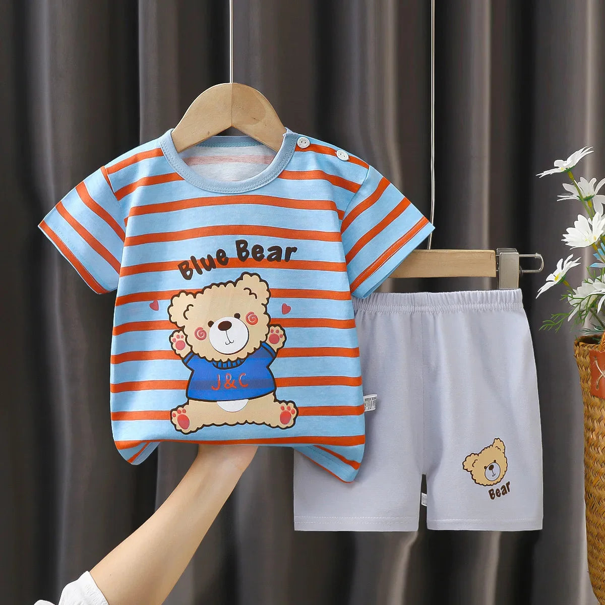 Summer Baby Clothes Set Casual Baby Boy Clothing Set Kids Short Sleeve Sports Set Tshirt Shorts Infant Baby Girl Clothes suits