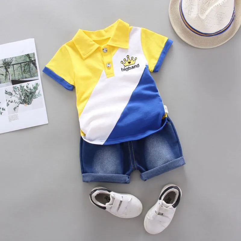 Summer Cool Pattern Children Kid's Sport Suit Baby Little Boy's Clothing Set Toddler Boys Formal Clothes Sets For 0.3-4Y