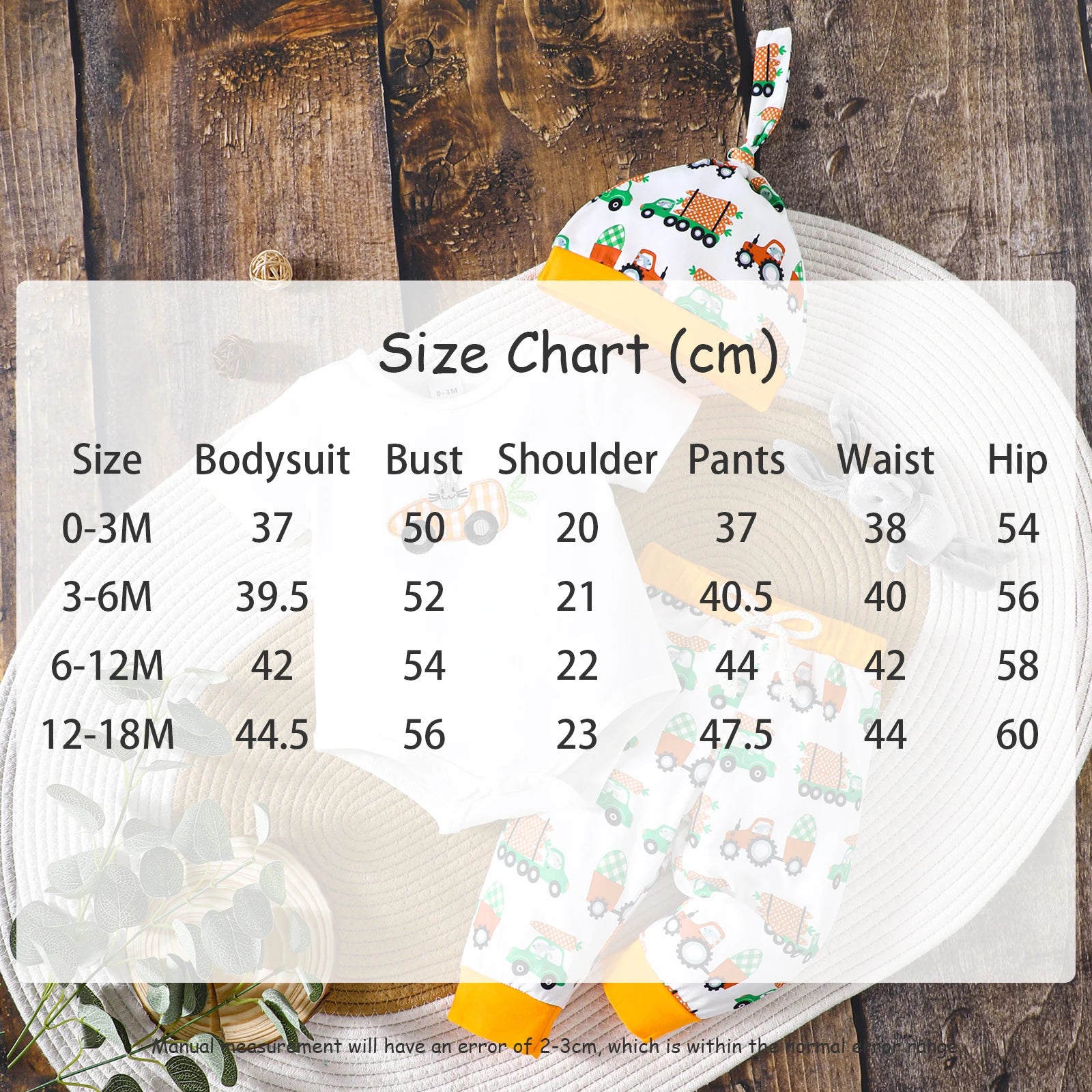 Spring/Summer Baby Clothes Set 0-18M Cartoon Bunny Embroidered Short Sleeve Bodysuit Pants Hat 3Pcs Toddler Boys Girls Outfit