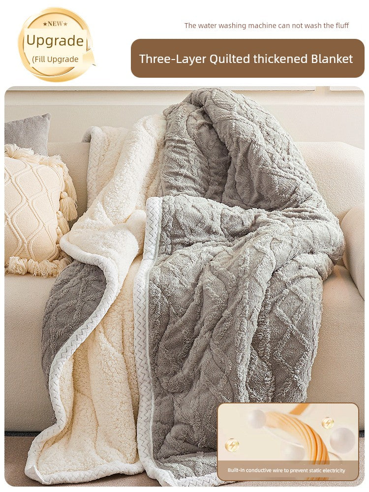 Winter Taffon Thickened Air Conditioning Bed Blanket