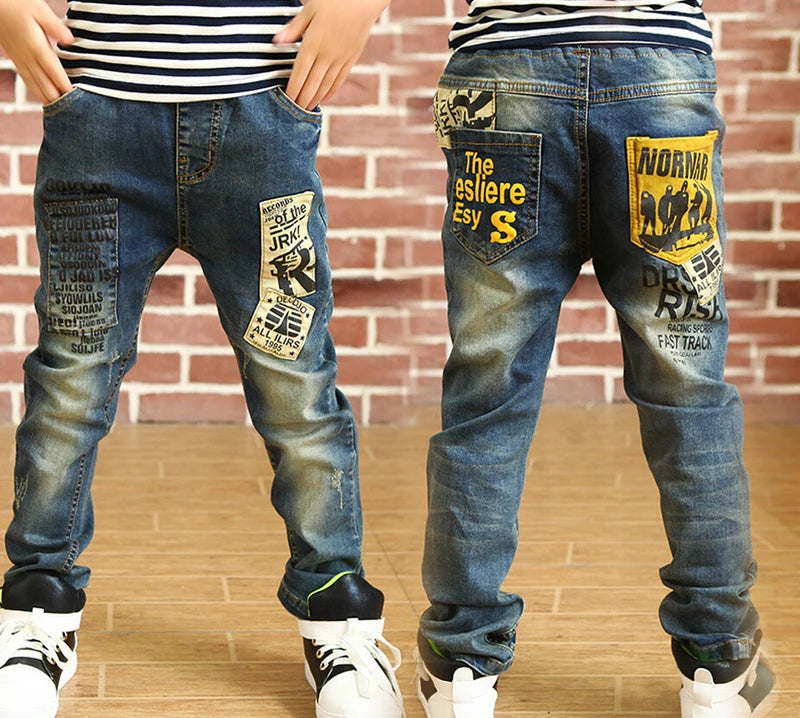 IENENS 5-13Y Kids Boys Clothes Skinny Jeans Classic Pants Children Denim Clothing Trend Long Bottoms Baby Boy Casual Trousers