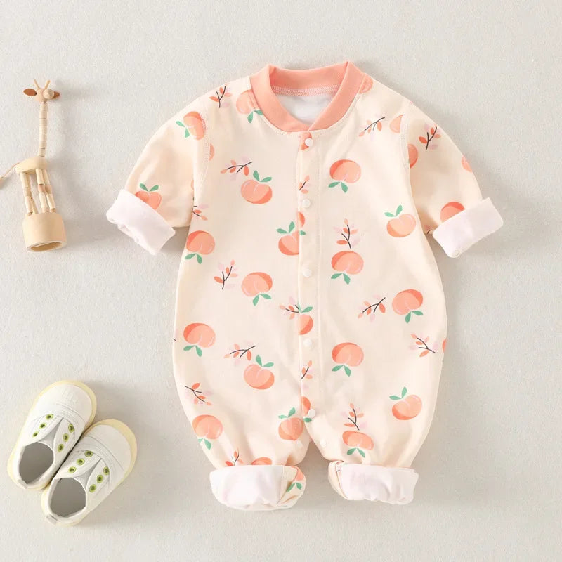 Baby Bodysuit Cotton Print Long Sleeve Boys and Girls Infant Comfort Creeper One Piece Spring and Autumn